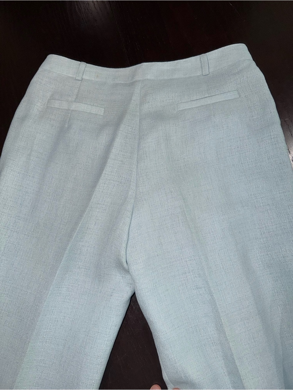 Vintage Korean Wool Blend Pant‎ Suit Light Blue Pastel 2pc Set Blazer & Trousers - Picture 13 of 16
